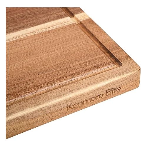  Kenmore Kenosha Heavy Duty Acacia Wood Extra Large Cutting Board W/Juice Grove, 24x16-inch