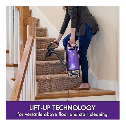  Kenmore BU4018 Intuition Bagged Upright Vacuum Lift-Up Carpet Cleaner 2-Motor Power Suction with HEPA Filter,3-in-1 Combination, Upholstery Tool for Hardwood Floor, Pet Hair, Purple