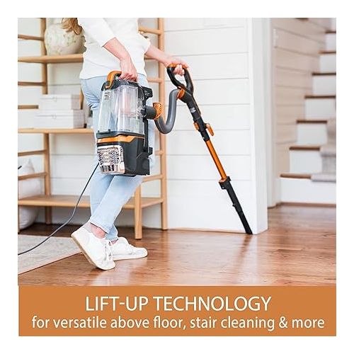  Kenmore DU4080 Featherlite Lift-Up Bagless Upright Vacuum 2-Motor Power Suction Lightweight Carpet Cleaner with HEPA Filter, 2 Cleaning Tools for Pet Hair, Hard Floor, Orange