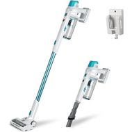 Kenmore DS4065 Cordless Stick Vacuum 1L Capacity Lightweight Cleaner 2-Speed Power Suction LED Headlight 2-in-1 Handheld for Hardwood Floor, Carpet & Dog Hair, Blue, DS4065