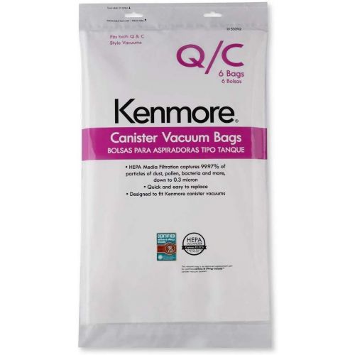  Kenmore Sears Genuine 6-Pack Кеnmоrе Canister Vacuum Bags 53292 Type Q - C HEPA for Canister Vacuums Cleaner