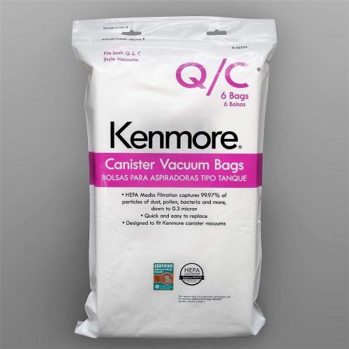  Kenmore Sears Genuine 6-Pack Кеnmоrе Canister Vacuum Bags 53292 Type Q - C HEPA for Canister Vacuums Cleaner