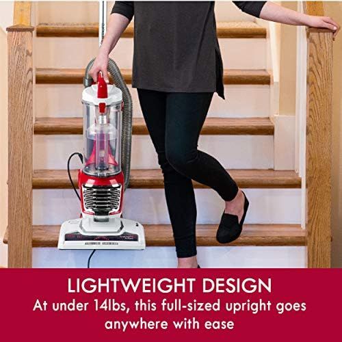  Kenmore DU2015 Bagless Upright Vacuum Lightweight Carpet Cleaner with 10’Hose, HEPA Filter, 4 Cleaning Tools for Pet Hair, Hardwood Floor, Red
