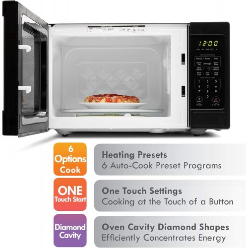  Kenmore 70929 0.9 cu. ft Small Compact 900 Watts 10 Power Settings, 12 Heating Presets, Removable Turntable, ADA Compliant Countertop Microwave, Black