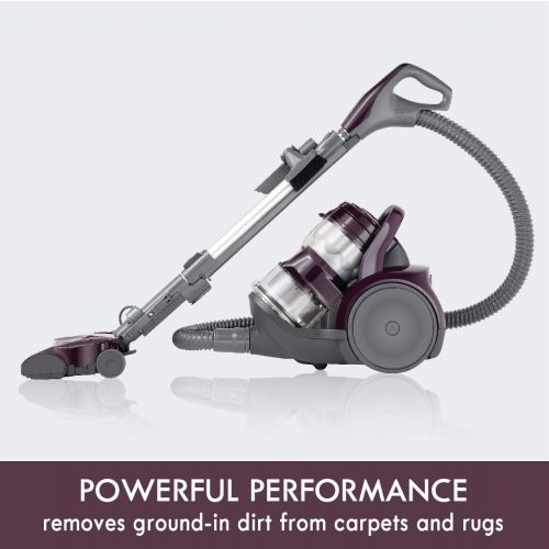  Kenmore Friendly Lightweight Bagless Compact Canister Vacuum with Pet Powermate, HEPA, Extended Telescoping Wand, Retractable Cord and 2 Cleaning Tools, Eggplant