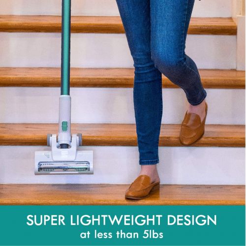  Kenmore DS4020 Cordless Stick Vacuum Lightweight Cleaner 2-Speed Power Suction LED Headlight 2-in-1 Handheld for Hardwood Floor, Carpet & Dog Hair, Green