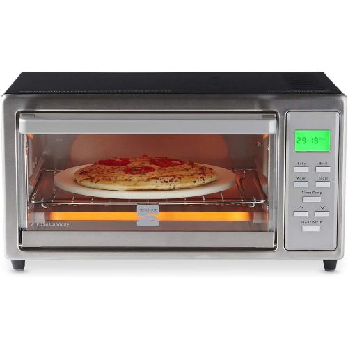  Kenmore 4 slice Digital Toaster Oven with 9 Ceramic Pizza Stone - Stainless Steel