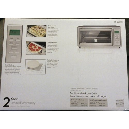  Kenmore 4 slice Digital Toaster Oven with 9 Ceramic Pizza Stone - Stainless Steel