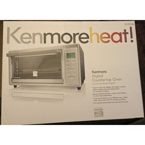  Kenmore 4 slice Digital Toaster Oven with 9 Ceramic Pizza Stone - Stainless Steel