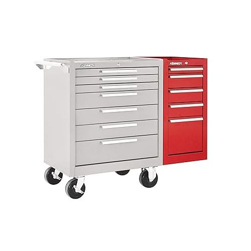  Kennedy Manufacturing 185XR K1800 Series 18in 5-Drawer Industrial Side Cabinet, Ball-Bearing Slides, Tubular Lock, Red