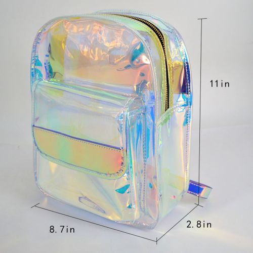  Kennedy Transparent Laser Holographic Backpack Fashion Clear Candy Color Daypack Travel Backpack Satchel Backpack School Bag