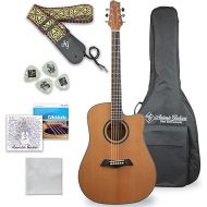 Antonio Giuliani Acoustic Guitar Bundle (DN-2) - Dreadnought Guitar with Case, Strap, Strings and Accessories