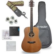 Antonio Giuliani DN-6 (Clear) Steel-String Acoustic Rosewood Guitar with Carrying Case, Strap, Picks, D'Addario Strings, and Accessories - Complete Guitar Bundle - Dreadnought