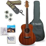 Kennedy Violins Antonio Giuliani Acoustic Guitar Bundle - Mini Jumbo Short Scale (DN-2P) - Dreadnought Travel Guitar with Case, Strap, Strings and Accessories