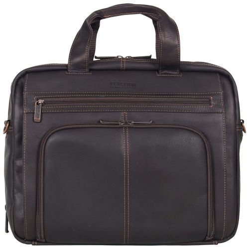  Kenneth+Cole+REACTION Kenneth Cole Reaction Colombian Leather RFID Briefcase - Fits 15.6 Laptops - For Work, School & Travel