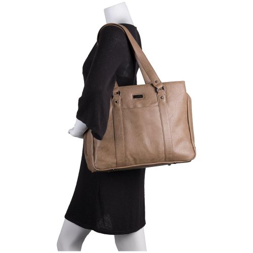  Kenneth+Cole+REACTION Kenneth Cole Reaction Hit A Triple Womens Pebbled Faux Leather Triple Compartment 15 Laptop Business Tote