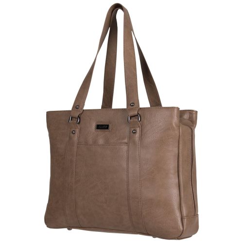  Kenneth+Cole+REACTION Kenneth Cole Reaction Hit A Triple Womens Pebbled Faux Leather Triple Compartment 15 Laptop Business Tote