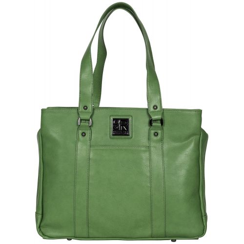  Kenneth+Cole+REACTION Kenneth Cole Reaction Hit A Triple Womens Pebbled Faux Leather Triple Compartment 15 Laptop Business Tote