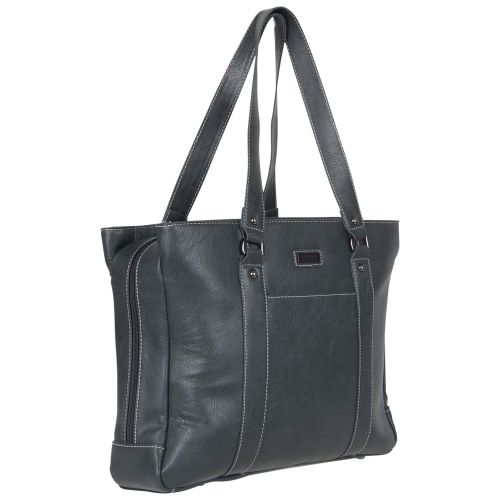  Kenneth+Cole+REACTION Kenneth Cole Reaction Hit A Triple Womens Pebbled Faux Leather Triple Compartment 15 Laptop Business Tote