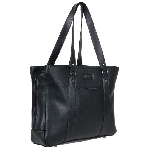  Kenneth+Cole+REACTION Kenneth Cole Reaction Hit A Triple Womens Pebbled Faux Leather Triple Compartment 15 Laptop Business Tote