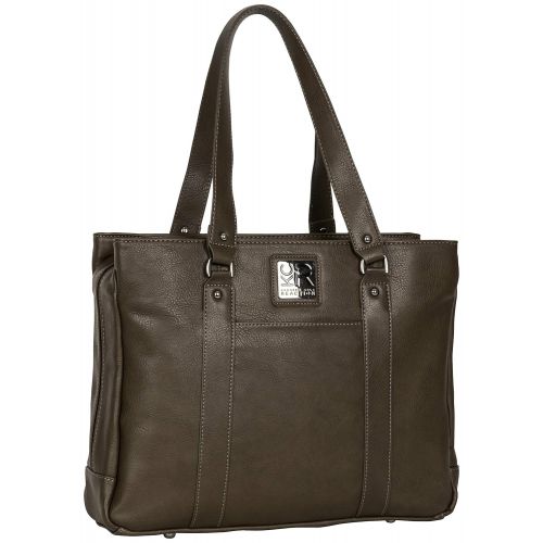  Kenneth+Cole+REACTION Kenneth Cole Reaction Hit A Triple Womens Pebbled Faux Leather Triple Compartment 15 Laptop Business Tote