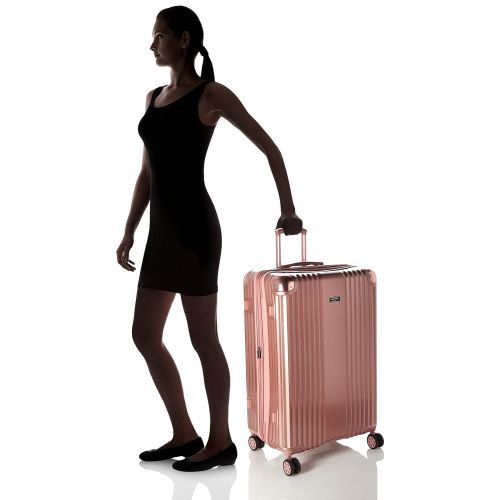  Kenneth Cole New York Tribeca 28 Hardside Expandable 8-Wheel Spinner Checked Luggage with TSA Lock, Rose Gold