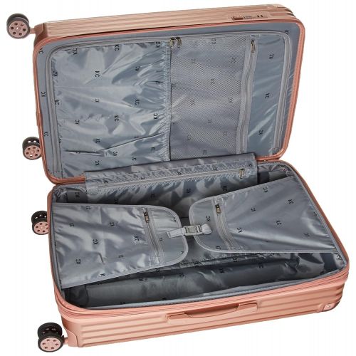  Kenneth Cole New York Tribeca 28 Hardside Expandable 8-Wheel Spinner Checked Luggage with TSA Lock, Rose Gold