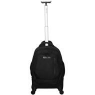 Kenneth Cole Reaction 17 Polyester Dual Compartment 4-Wheel Laptop Backpack, Black