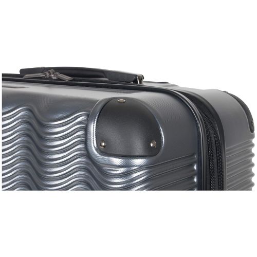  Kenneth Cole Reaction Wave Rush 28 Lightweight Hardside 8-Wheel Spinner Expandable Checked Suitcase, Metallic Charcoal