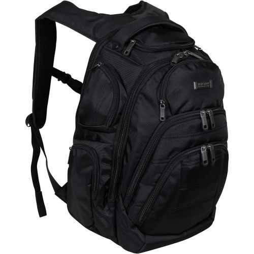  Kenneth Cole Reaction Pack-of-All-Trades Multi-Pocket 17.0” Laptop & Tablet Business Travel Backpack, Black, One Size