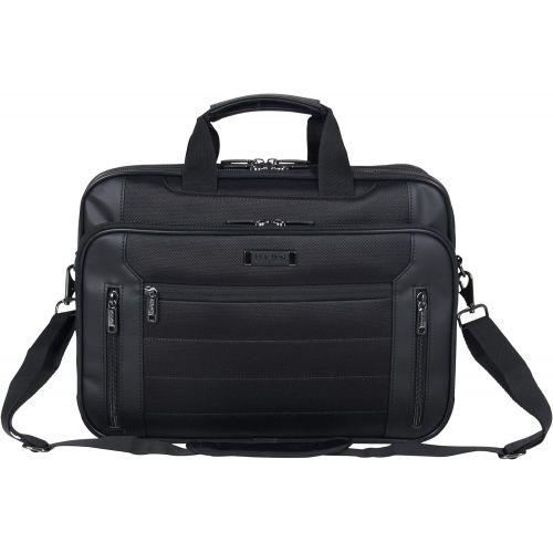  [아마존베스트]Kenneth Cole Reaction Keystone 1680d Polyester Dual Compartment 17 Laptop Business Portfolio, Black