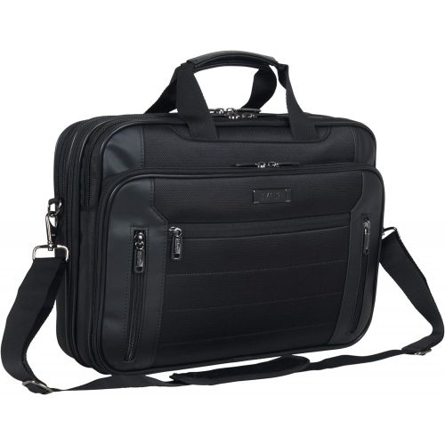  [아마존베스트]Kenneth Cole Reaction Keystone 1680d Polyester Dual Compartment 17 Laptop Business Portfolio, Black