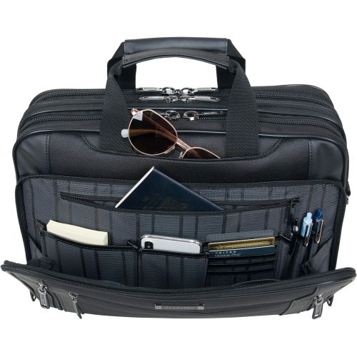  [아마존베스트]Kenneth Cole Reaction Keystone 1680d Polyester Dual Compartment 17 Laptop Business Portfolio, Black