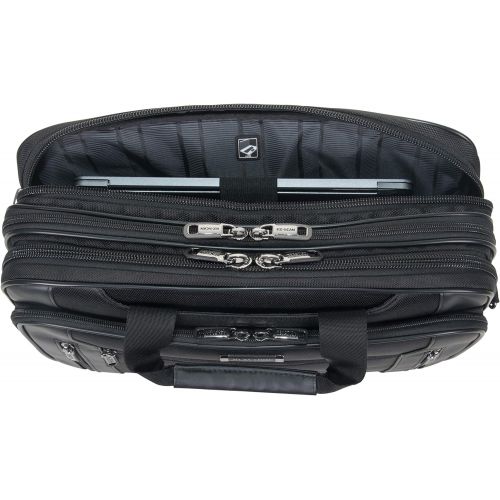  [아마존베스트]Kenneth Cole Reaction Keystone 1680d Polyester Dual Compartment 17 Laptop Business Portfolio, Black