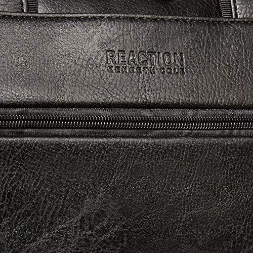  [아마존베스트]Kenneth Cole Reaction ProTec Faux Pebbled Leather Slim 16 Laptop Business Briefcase / Tablet Bag, Black