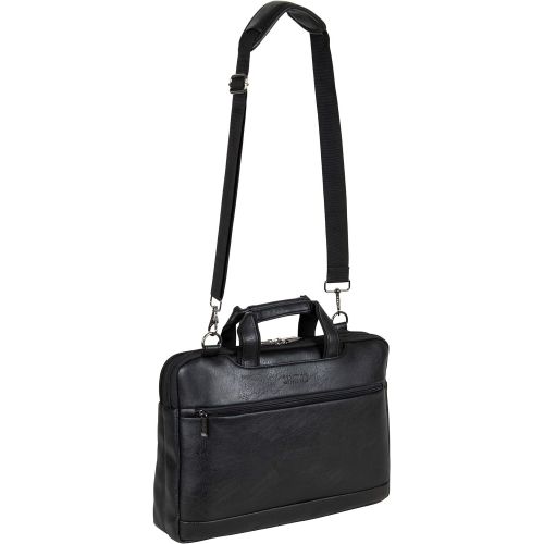  [아마존베스트]Kenneth Cole Reaction ProTec Faux Pebbled Leather Slim 16 Laptop Business Briefcase / Tablet Bag, Black