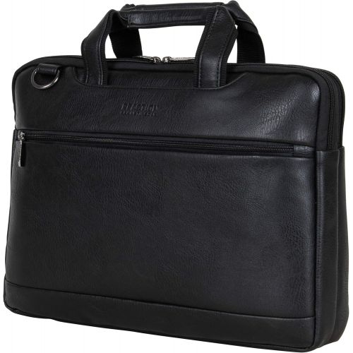  [아마존베스트]Kenneth Cole Reaction ProTec Faux Pebbled Leather Slim 16 Laptop Business Briefcase / Tablet Bag, Black