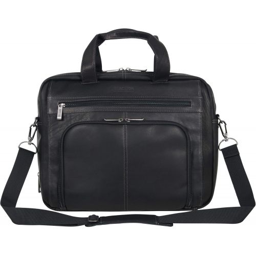  [아마존베스트]Kenneth Cole Reaction Colombian Leather Dual Compartment Expandable 15.6 Laptop Portfolio, Black