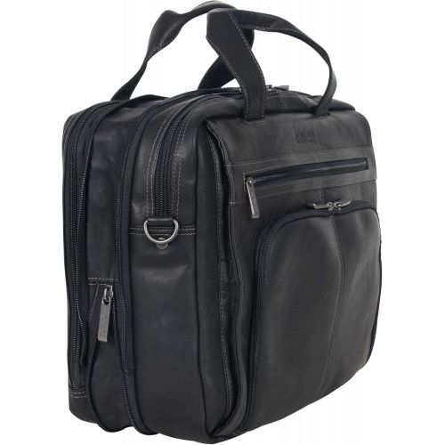  [아마존베스트]Kenneth Cole Reaction Colombian Leather Dual Compartment Expandable 15.6 Laptop Portfolio, Black