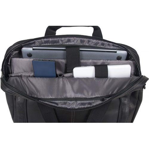  [아마존베스트]Kenneth Cole Reaction Colombian Leather Dual Compartment Expandable 15.6 Laptop Portfolio, Black