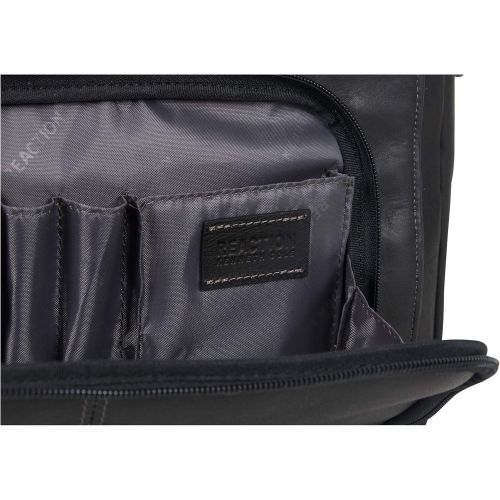  [아마존베스트]Kenneth Cole Reaction Colombian Leather Dual Compartment Expandable 15.6 Laptop Portfolio, Black