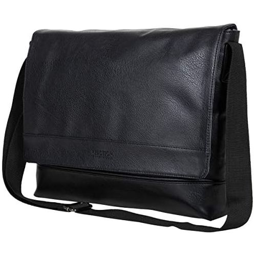  [아마존베스트]Kenneth Cole Reaction Grand Central Vegan Leather Laptop & Tablet Crossbody Travel Messenger Bag