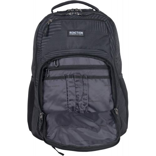  Kenneth+Cole+REACTION Kenneth Cole Reaction Back-stripe Printed Polyester Dual Compartment 15.6 Laptop Backpack Laptop Backpack