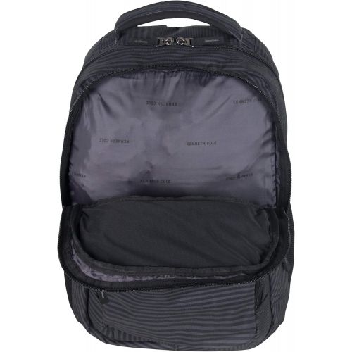  Kenneth+Cole+REACTION Kenneth Cole Reaction Back-stripe Printed Polyester Dual Compartment 15.6 Laptop Backpack Laptop Backpack