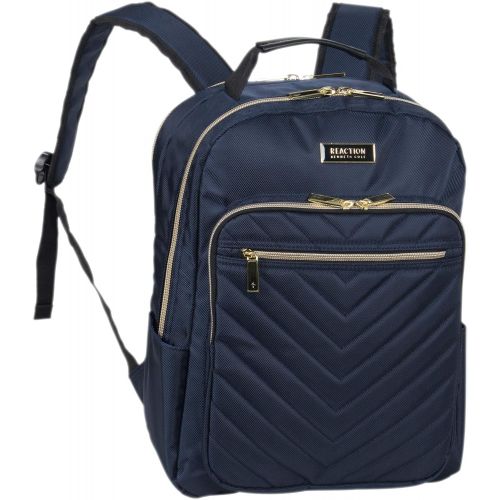  Kenneth+Cole+REACTION Kenneth Cole Reaction Womens Chevron Quilted Polyester Twill 15.6 Laptop Backpack Backpack