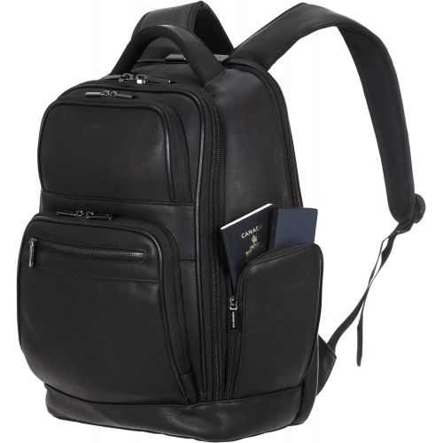  Kenneth Cole REACTION Kenneth Cole Reaction Colombian Leather Dual Compartment 15.6 Laptop Backpack (RFID), Black