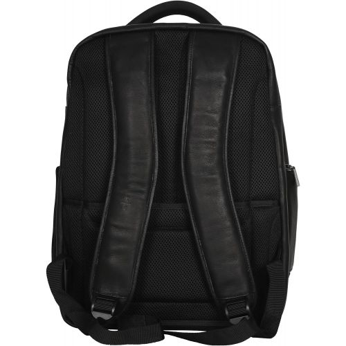  Kenneth Cole REACTION Kenneth Cole Reaction Colombian Leather Dual Compartment 15.6 Laptop Backpack (RFID), Black