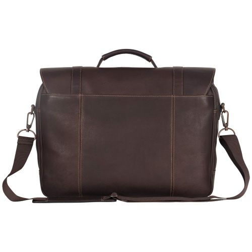  Kenneth Cole Reaction Show Business Full-Grain Colombian Leather Dual Compartment Flapover 15.6-inch Laptop Business Portfolio