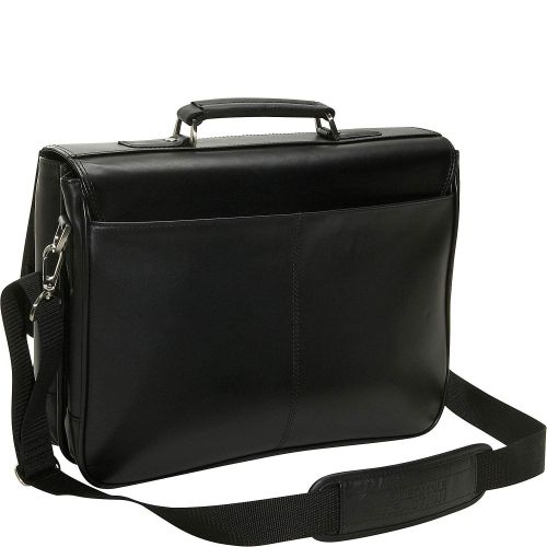  Kenneth Cole REACTION Kenneth Cole Reaction Genuine Leather Dual Compartment Flapover Business Portfolio, Black