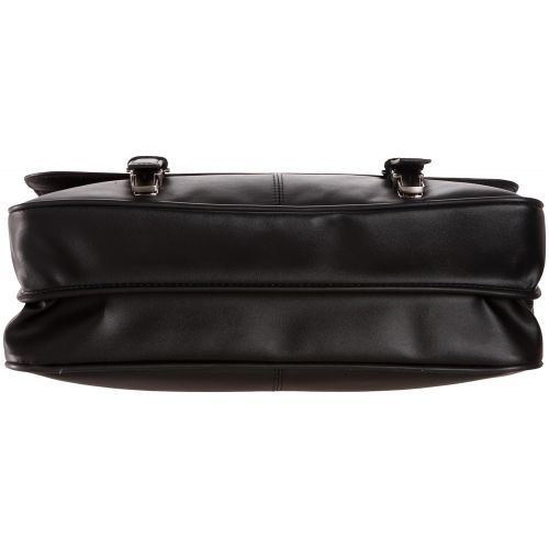  Kenneth Cole REACTION Kenneth Cole Reaction Genuine Leather Dual Compartment Flapover Business Portfolio, Black